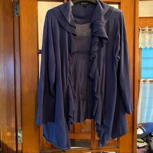 INC Navy Open Cardigan 3XL 28% Silk!